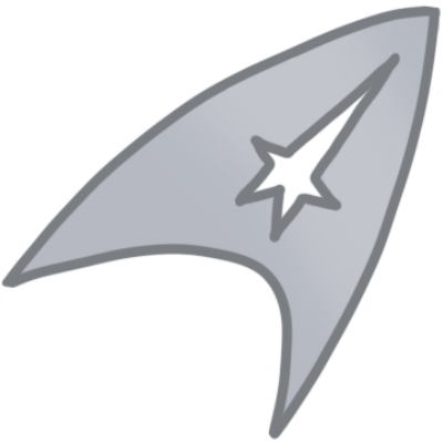 The Star Trek Starfleet logo in silver, with a light grey outline.